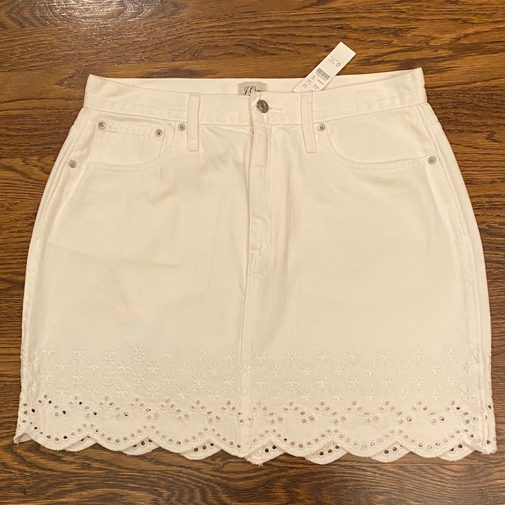 NWT J. Crew Mini Skirt White Eyelet Denim size 30 - Picture 9 of 9
